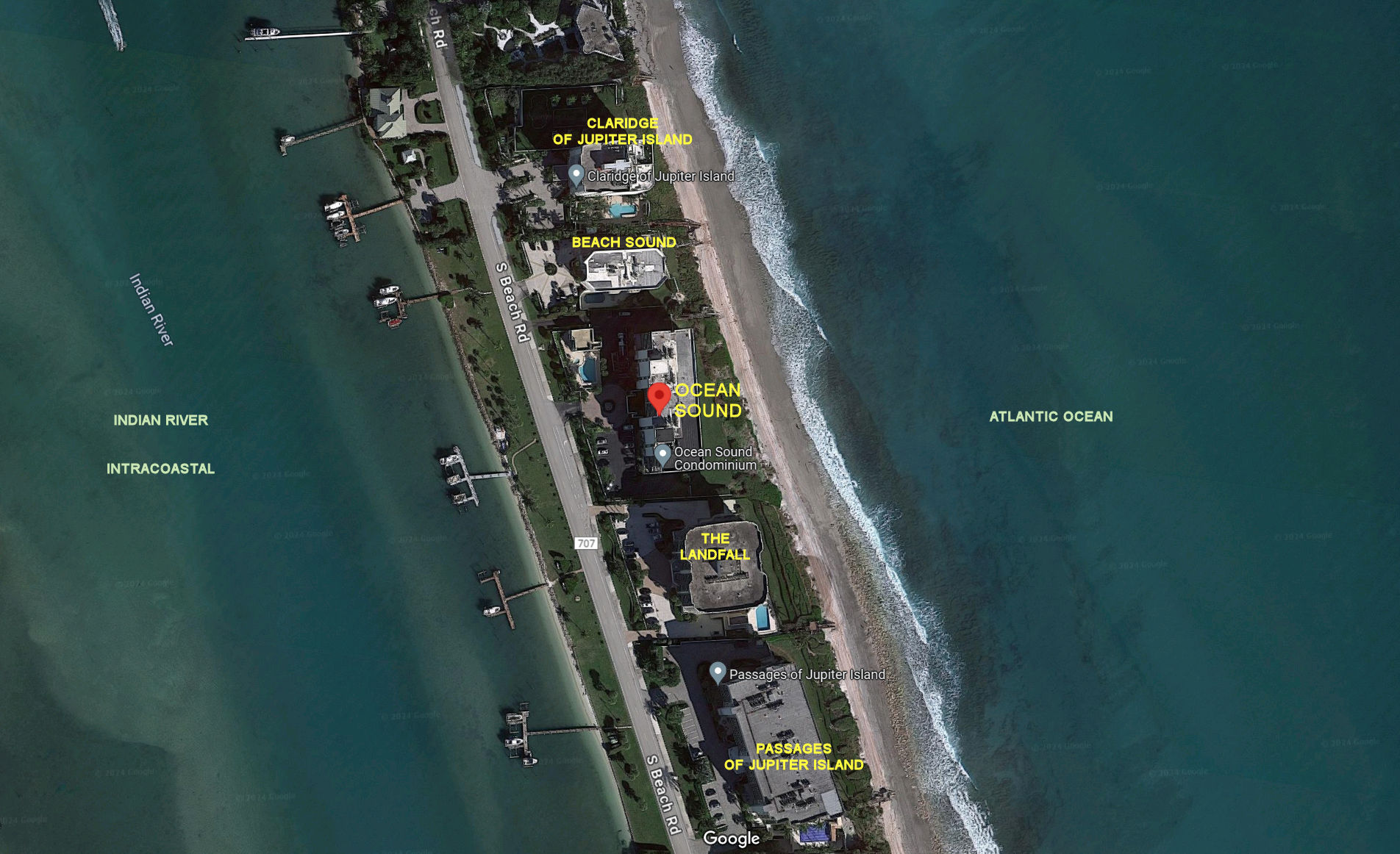 Aerial photo of Ocean Sound