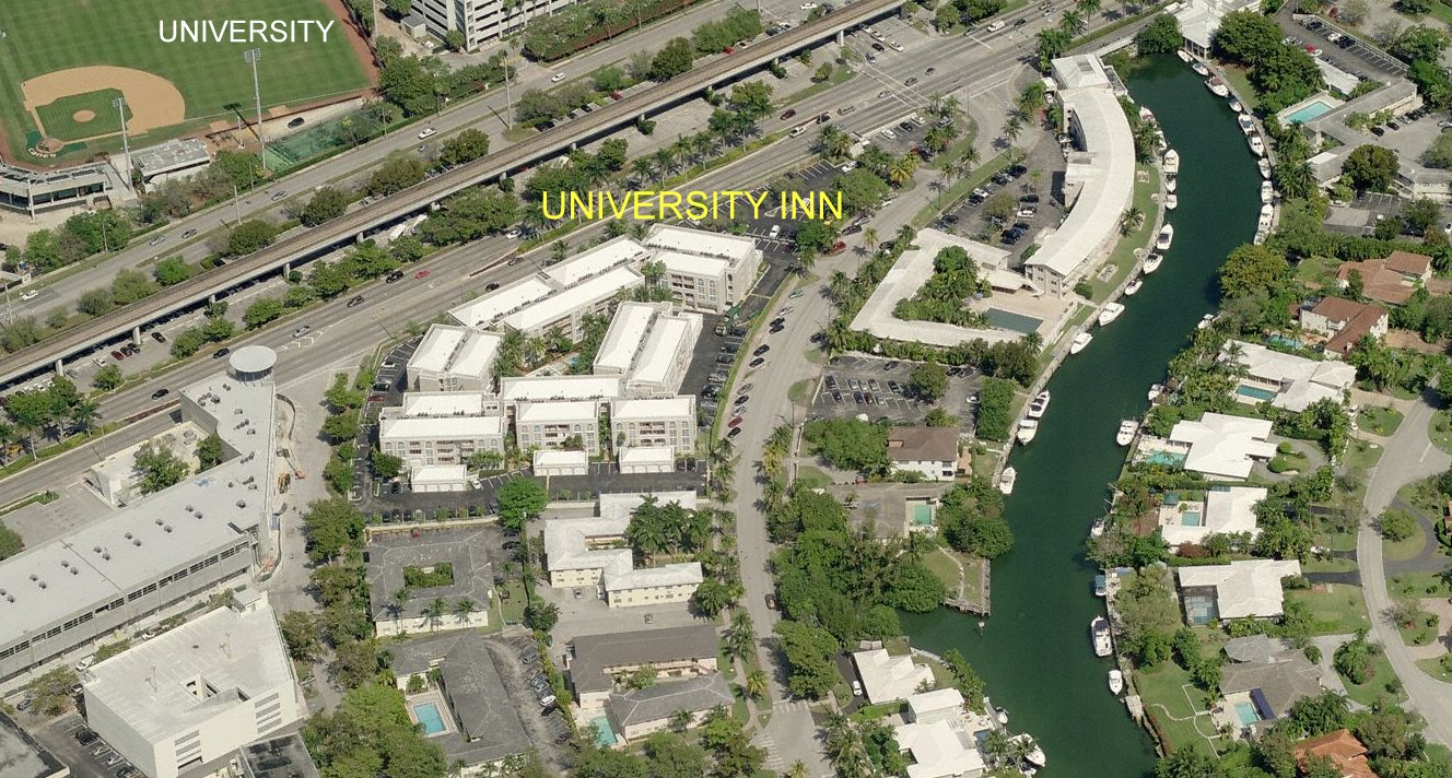Aerial photo of University Inn
