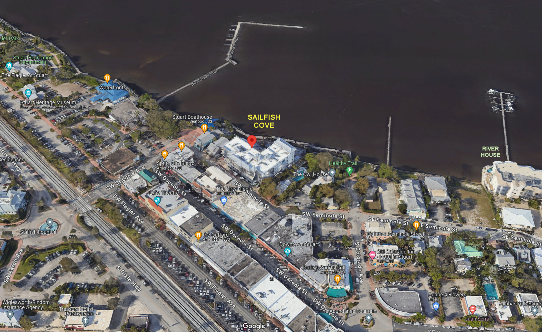 Aerial photo of Sailfish Cove