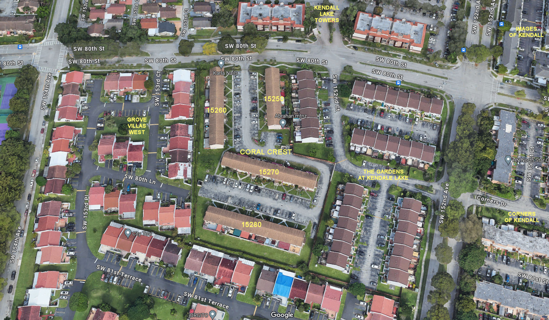 Aerial photo of Coral Crest (15250 15260 15270 15280)