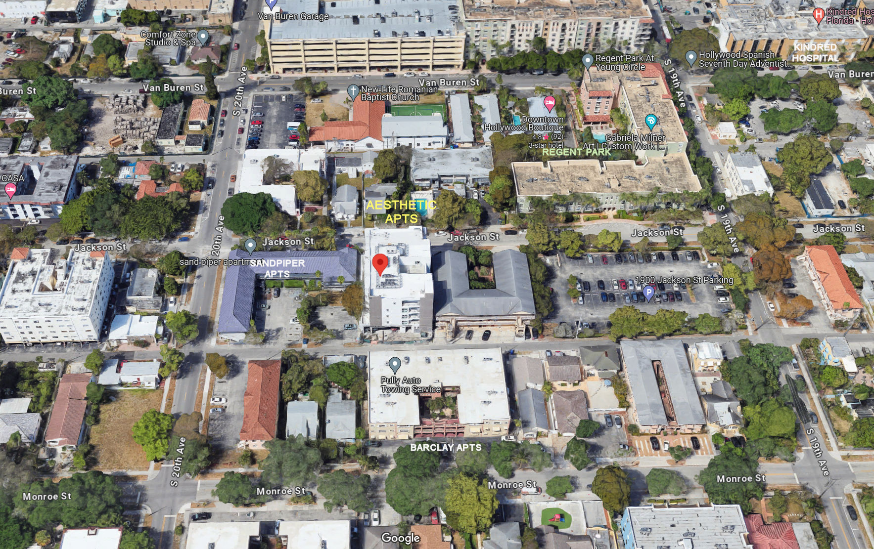 Aerial photo of Aesthetic Apartments
