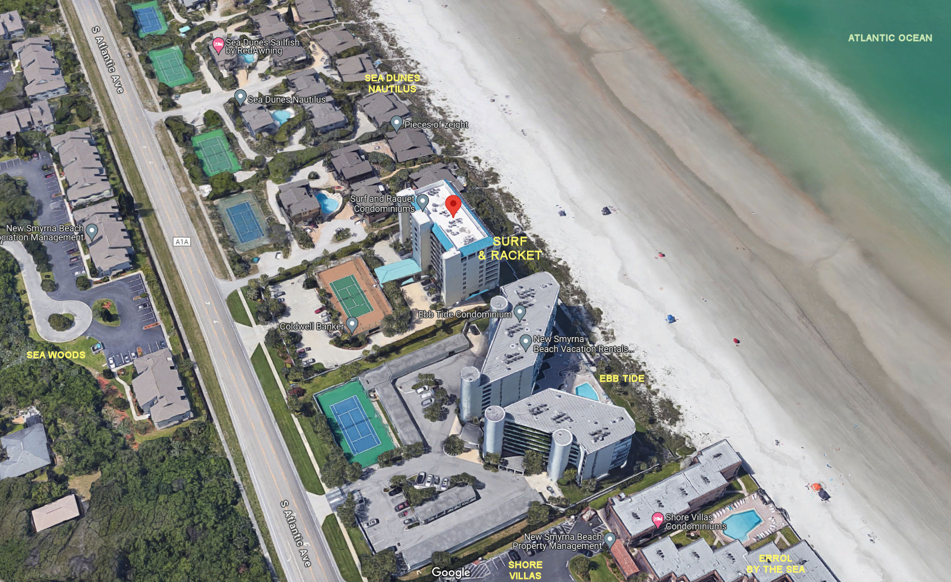 Aerial photo of Surf & Racquet