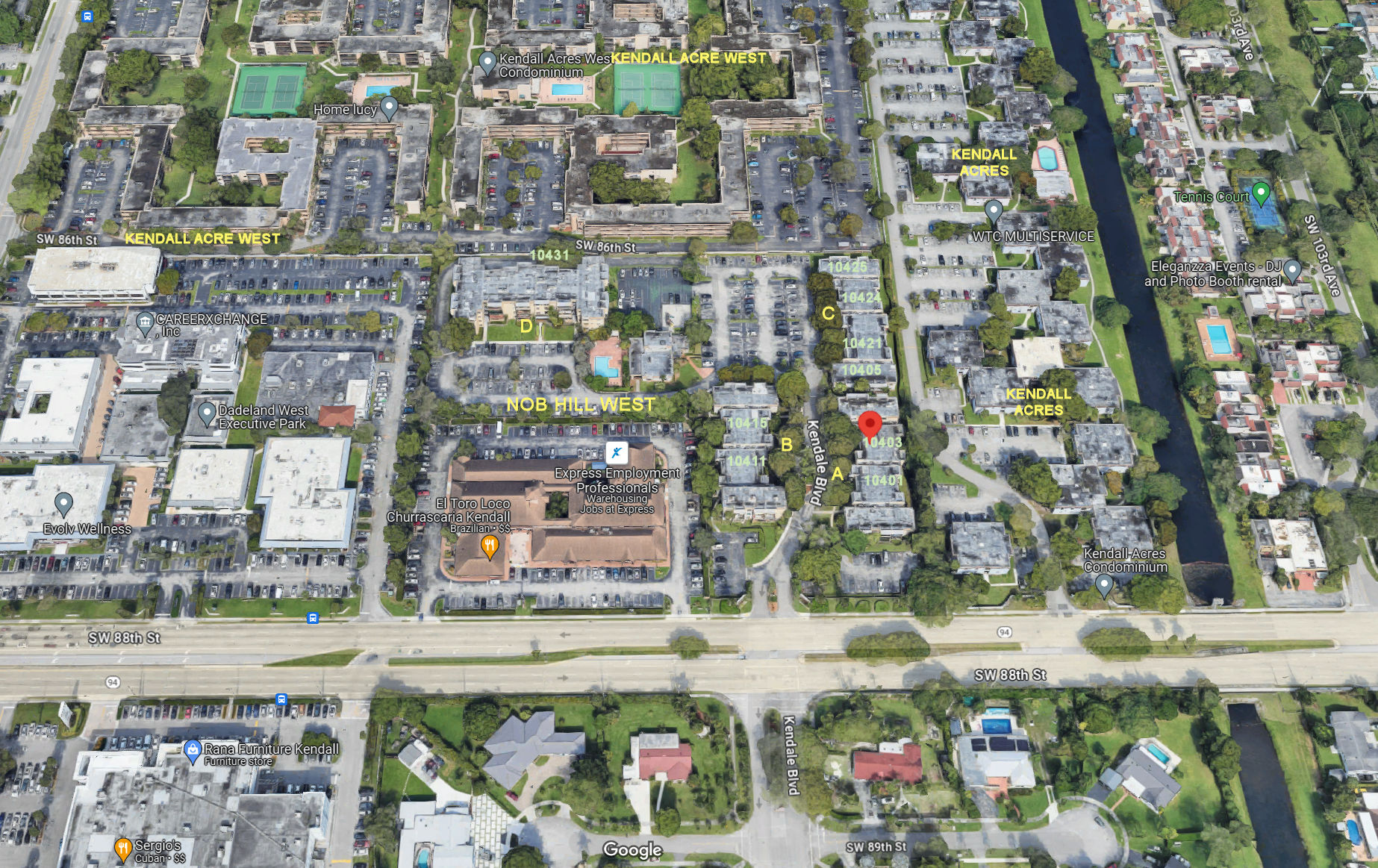 Aerial photo of Nob Hill West (A B C&D)