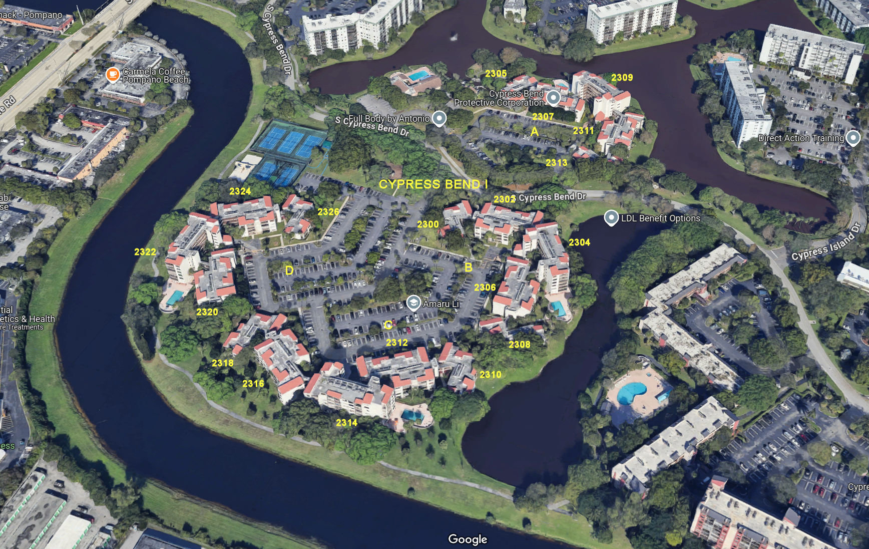 Aerial photo of Cypress Bend I C