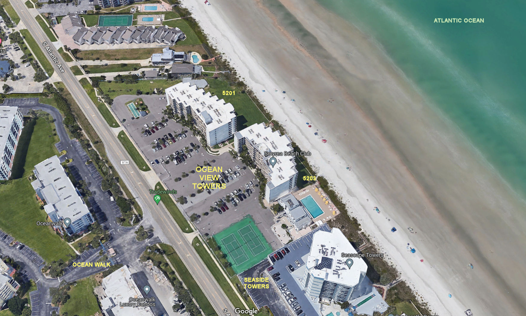 Aerial photo of Ocean View Towers 5201&5203