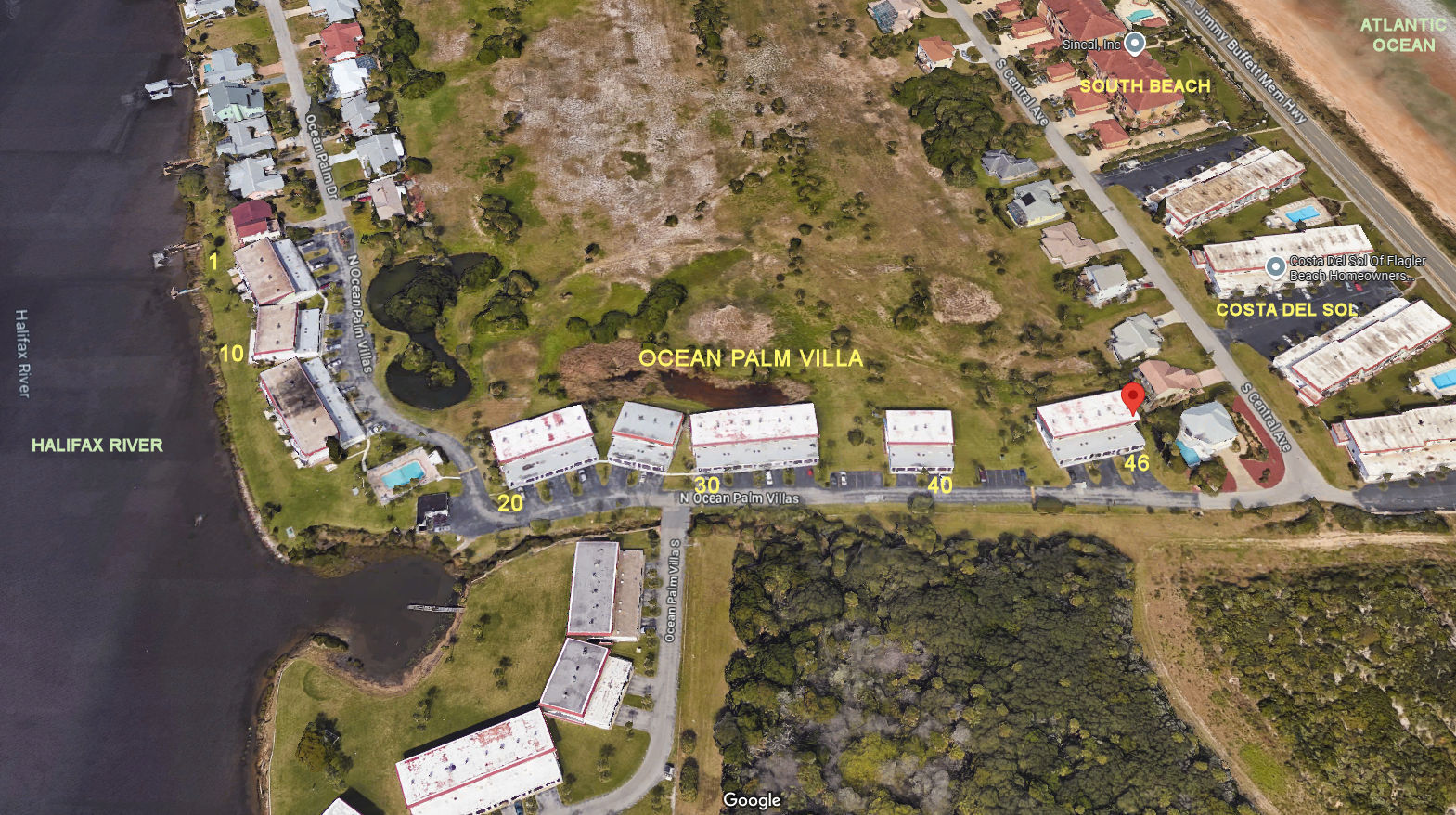 Aerial photo of Ocean Palm Villa