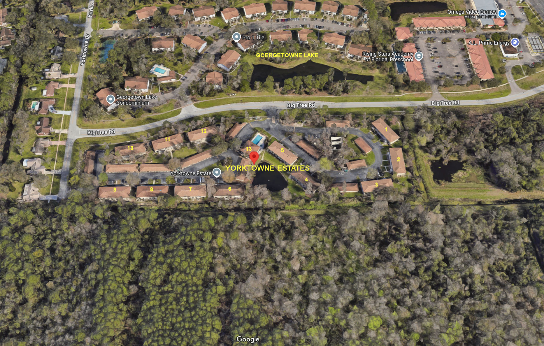 Aerial photo of Yorkstowne Estate