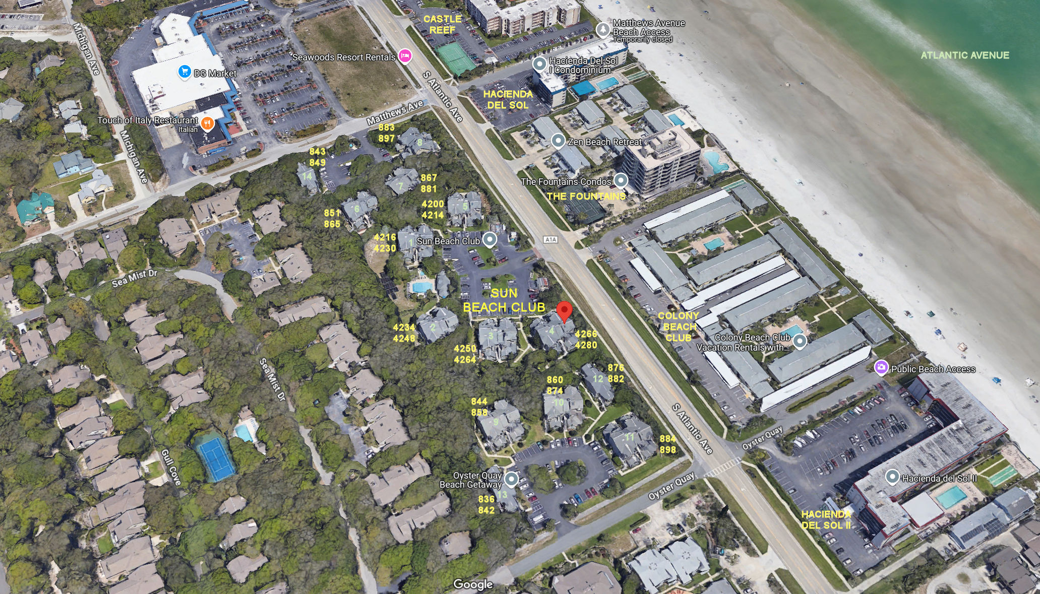 Aerial photo of Sun Beach Club