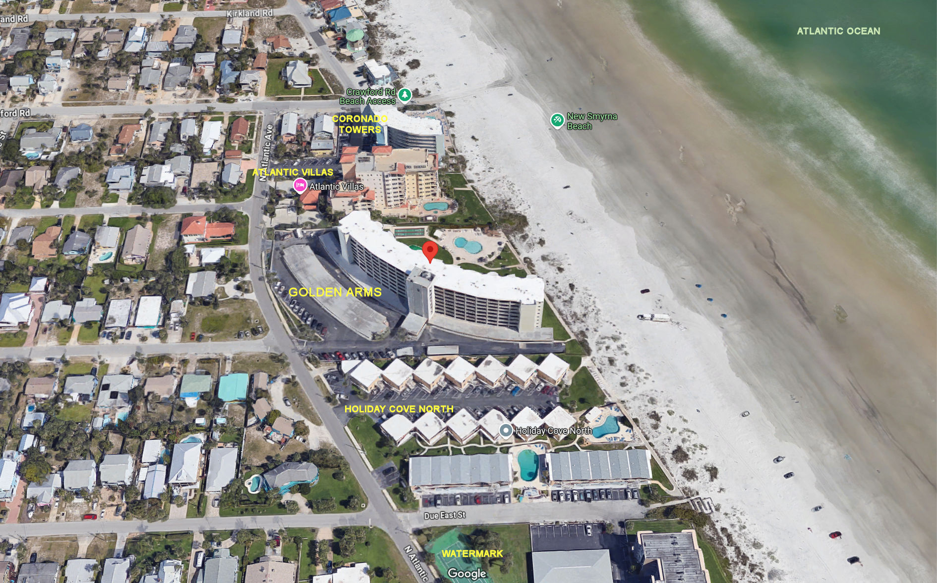 Aerial photo of Golden Arms