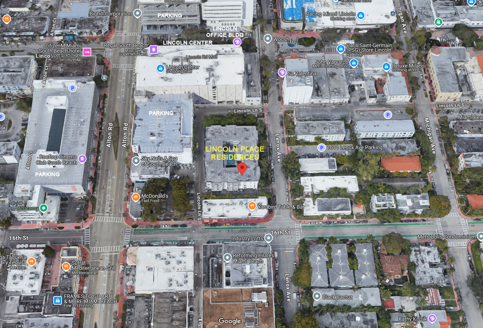 Aerial photo of Lincoln Place Residences