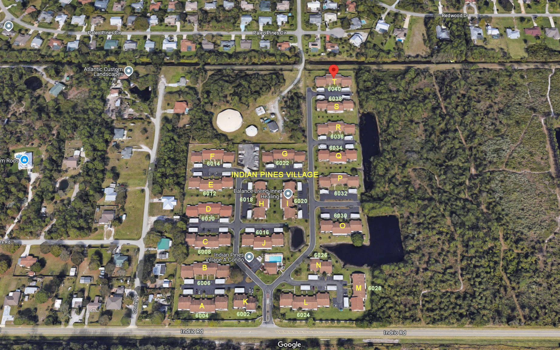 Aerial photo of Indian Pines Village