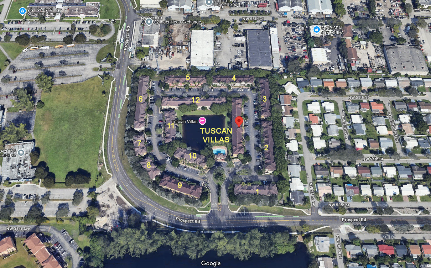 Aerial photo of Tuscan Villas