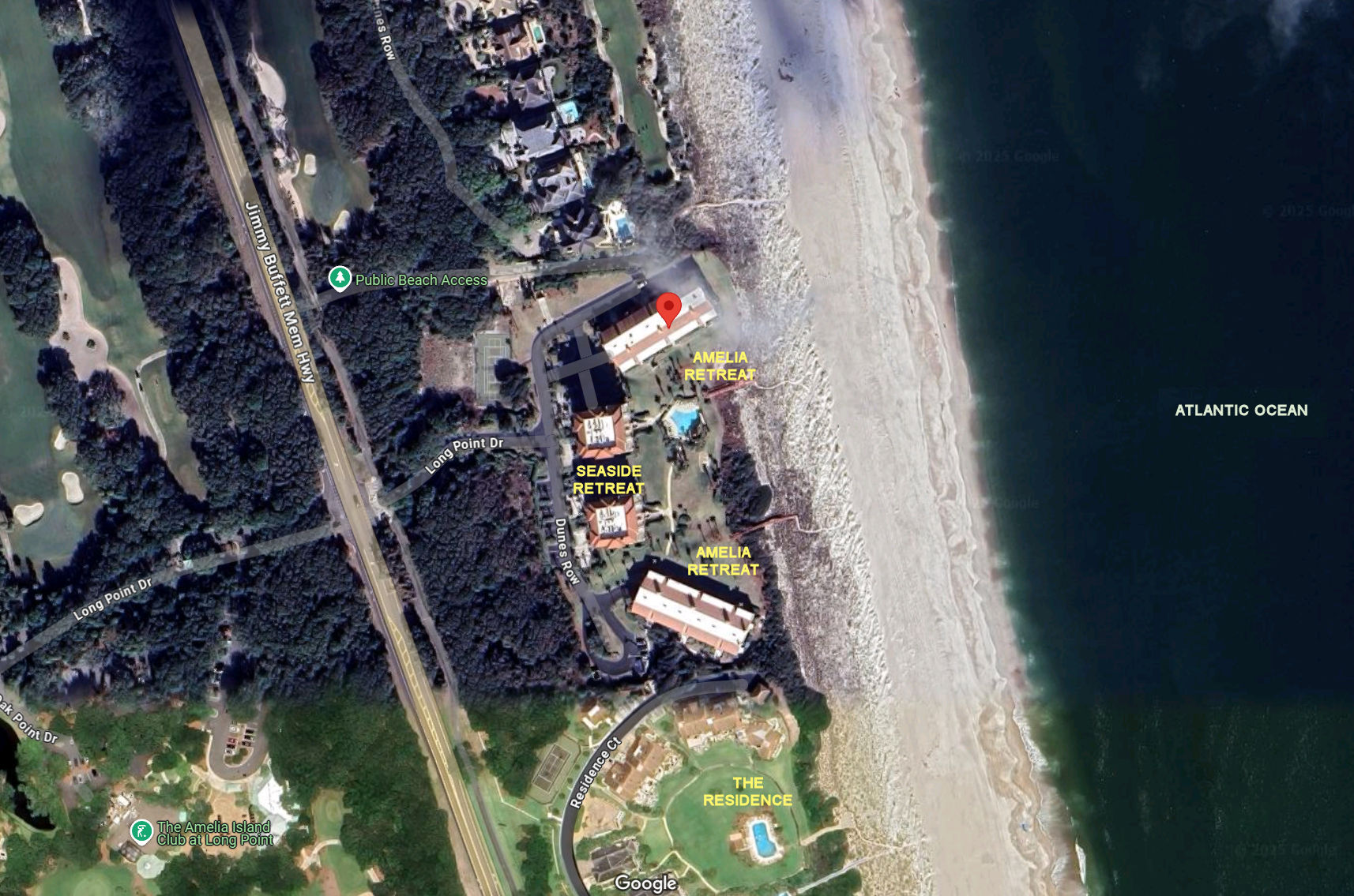 Aerial photo of Amelia Retreat