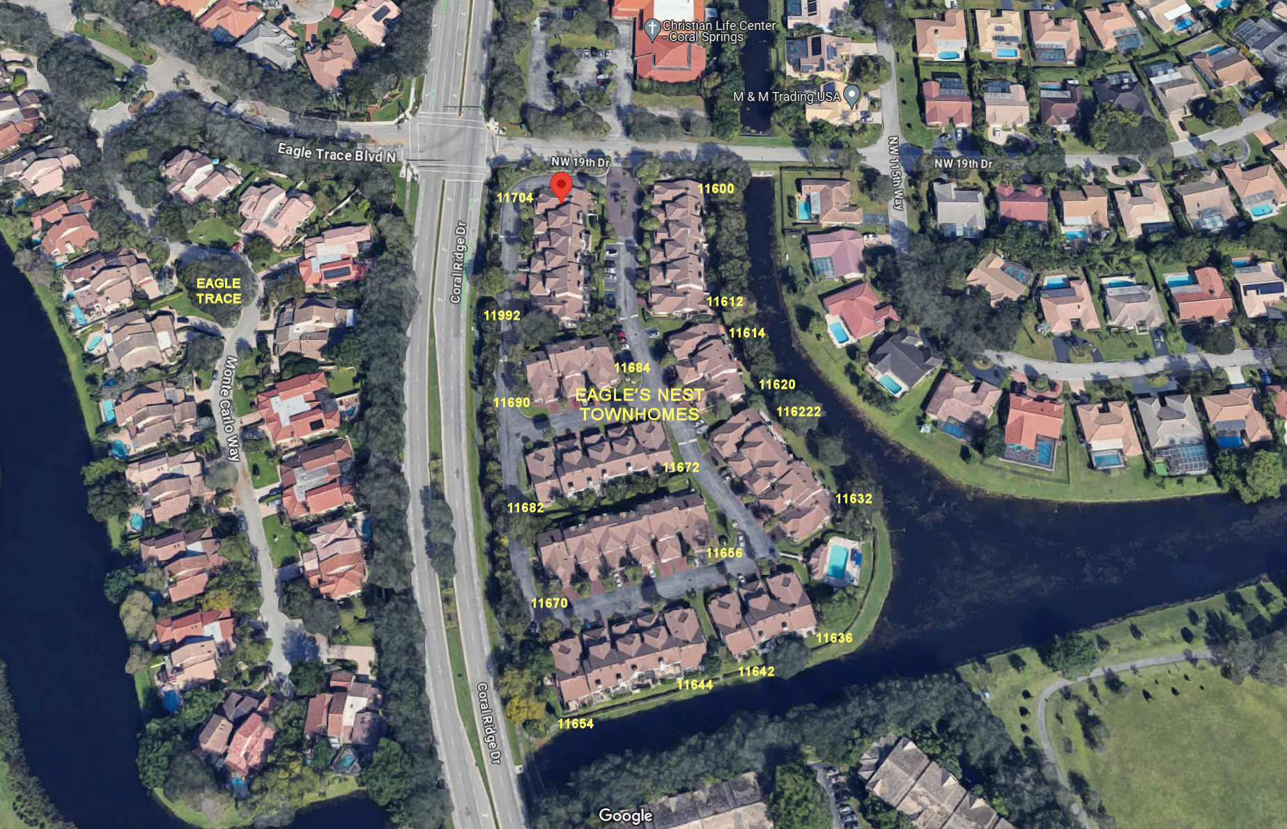 Aerial photo of Eagle's Nest Townhomes