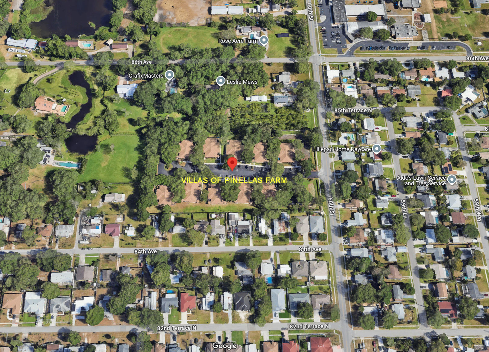 Aerial photo of Villas of Pinellas Farm