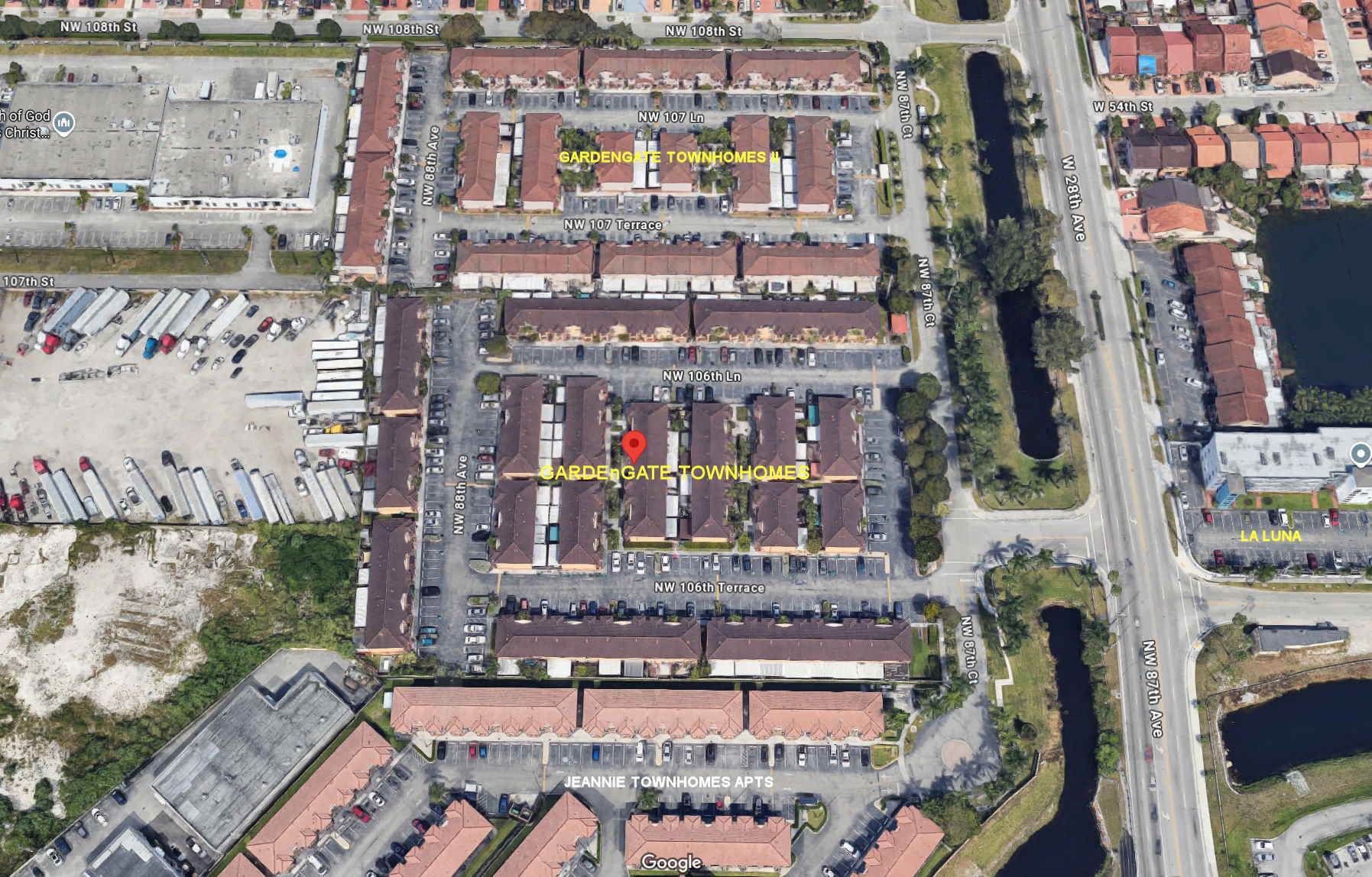 Aerial photo of Gardengate Townhomes I
