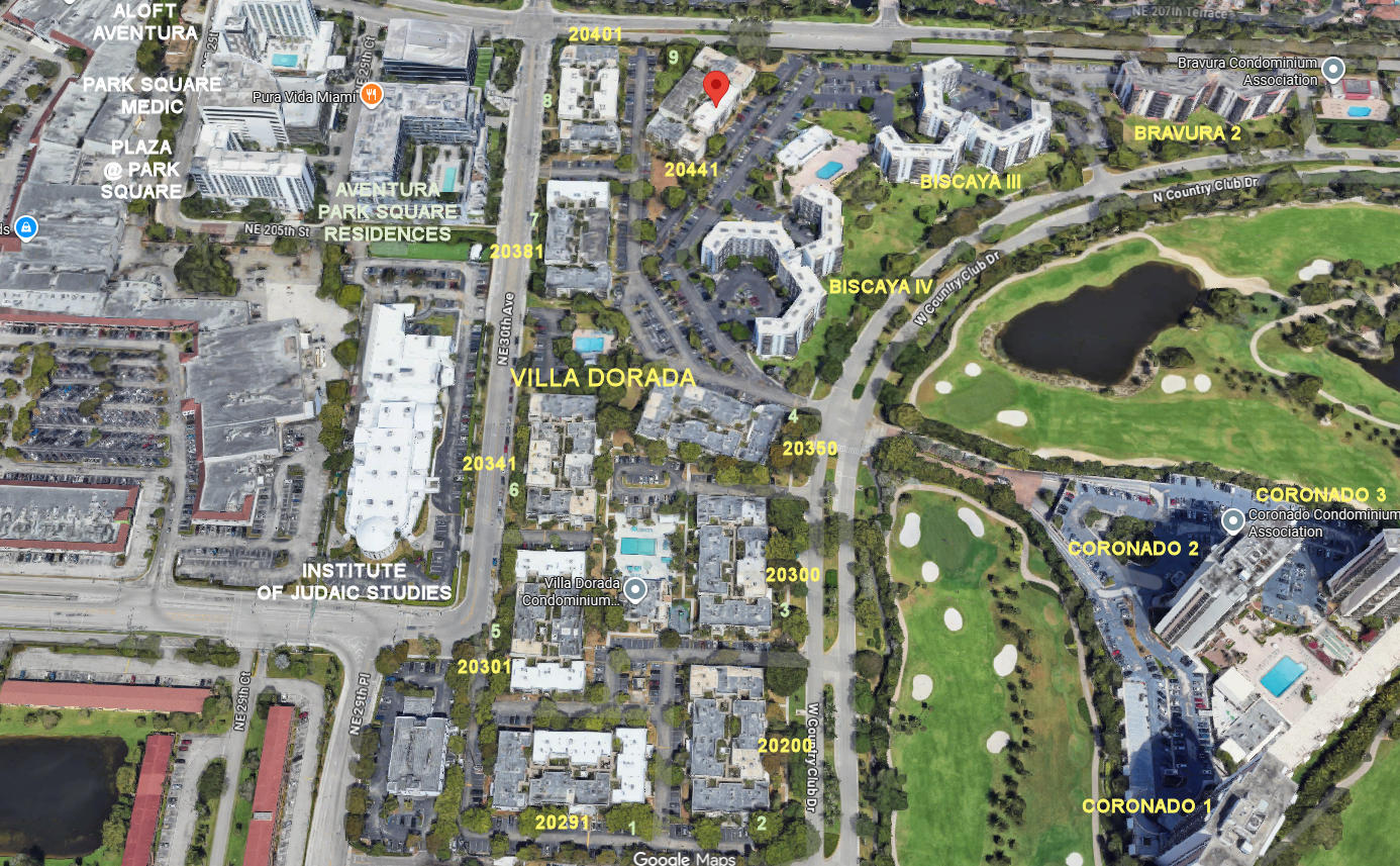 Aerial photo of Villa Dorada