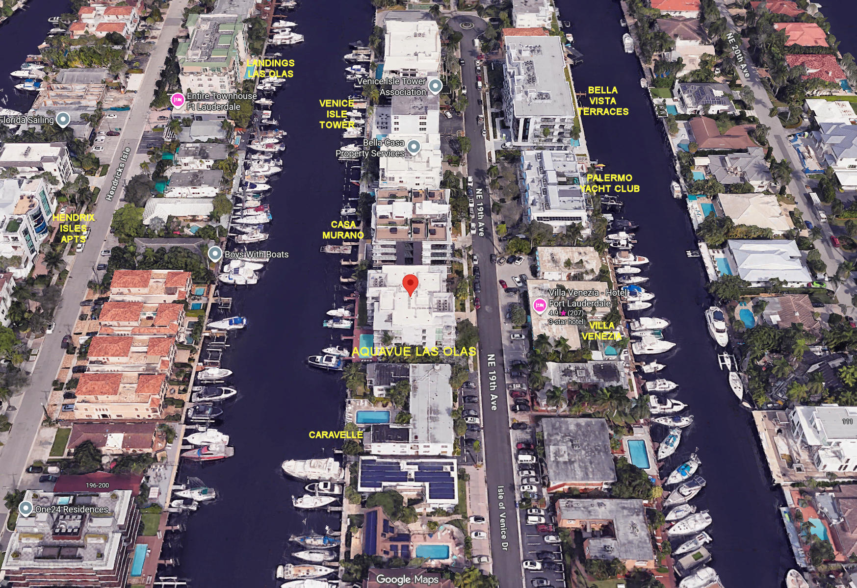 Aerial photo of Aquavue Las Olas