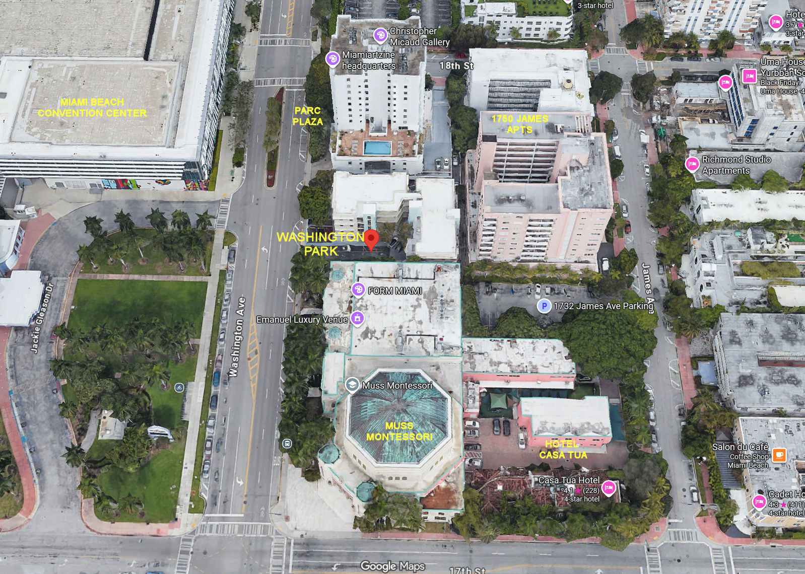 Aerial photo of Washington Park