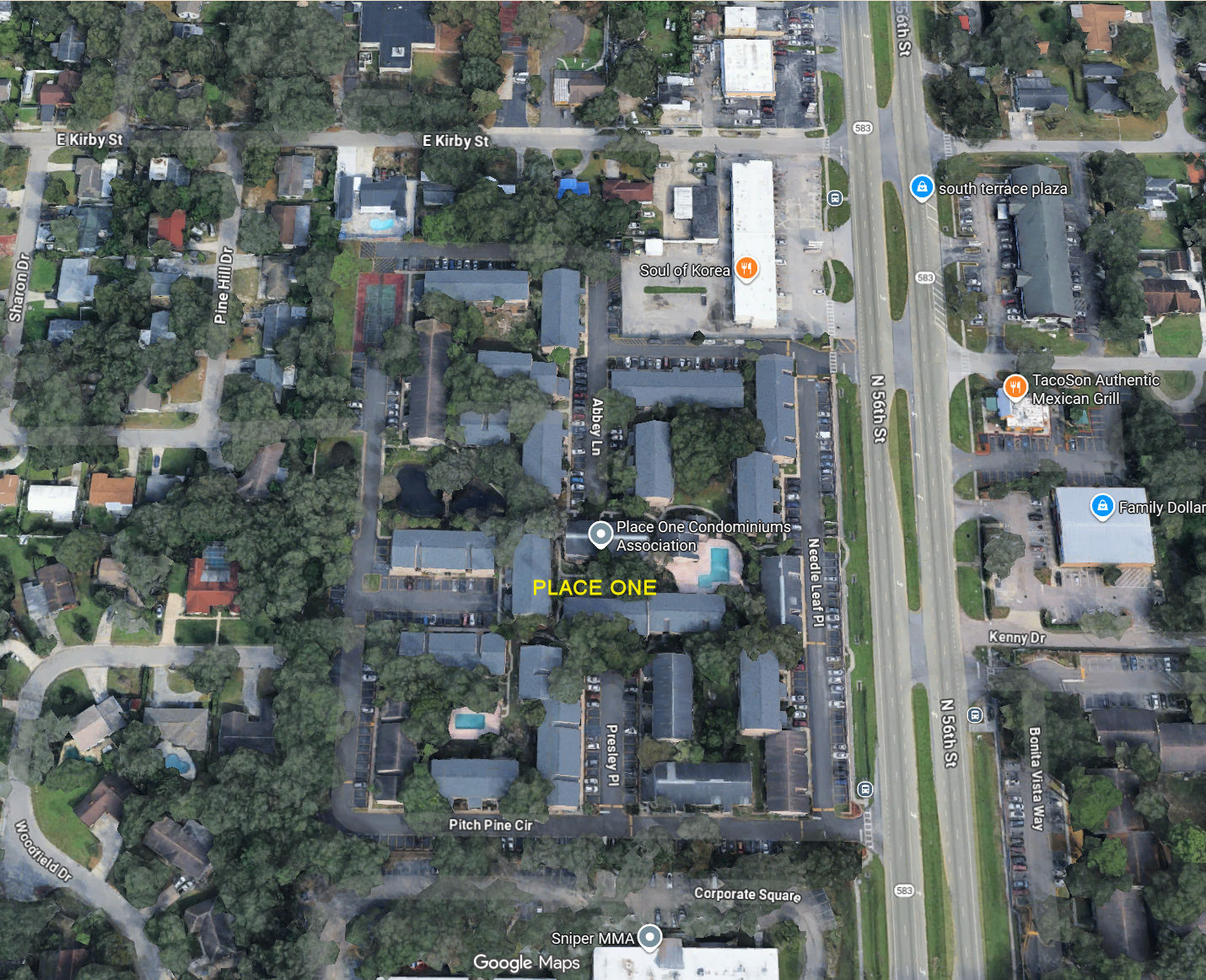 Aerial photo of Place One