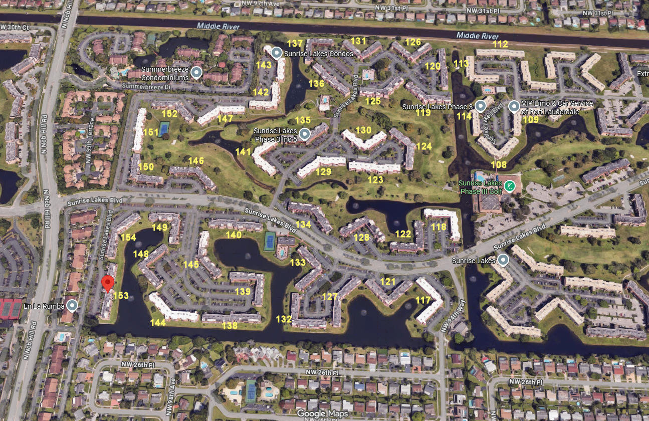 Aerial photo of Sunrise Lakes 117-131