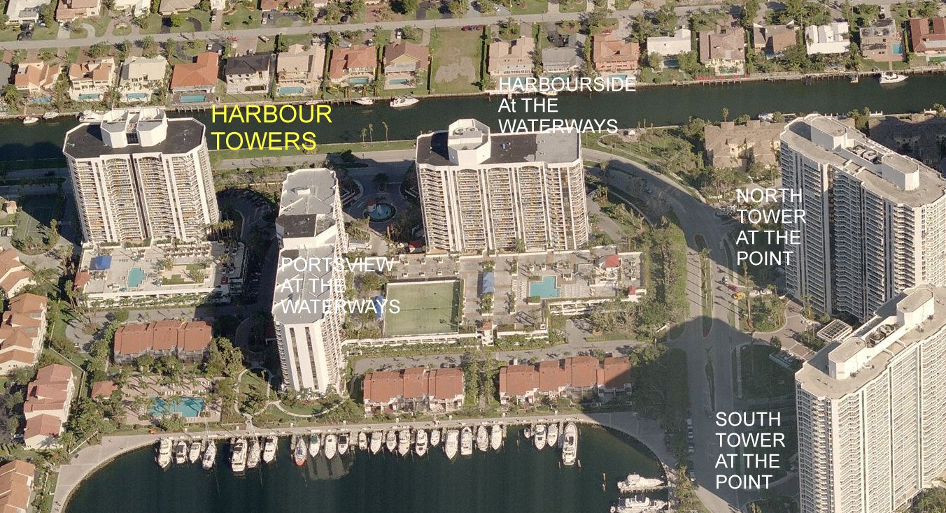 Aerial photo of Harbor Towers