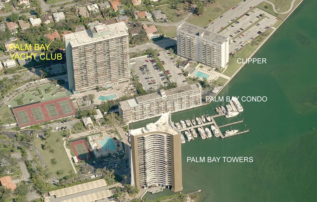 Aerial photo of Palm Bay Yacht Club
