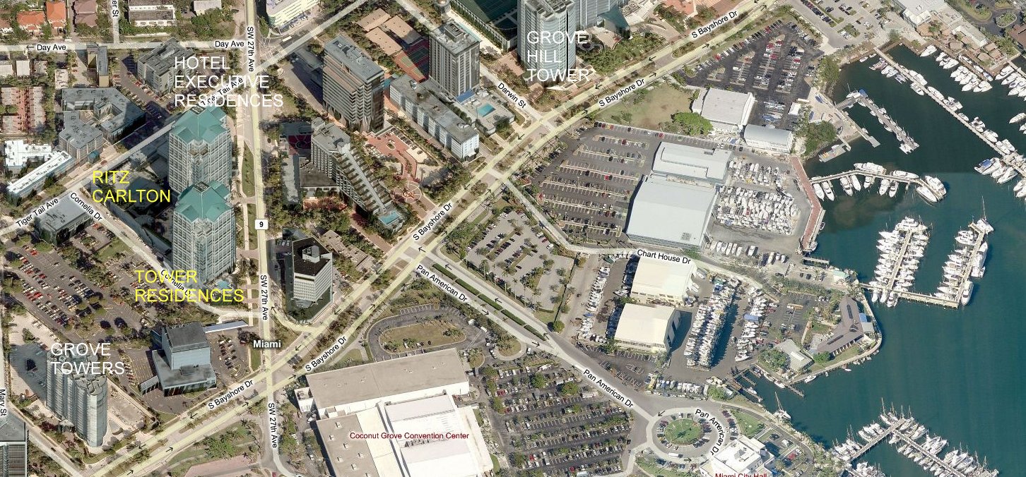 Aerial photo of Ritz Carlton Tower Residences