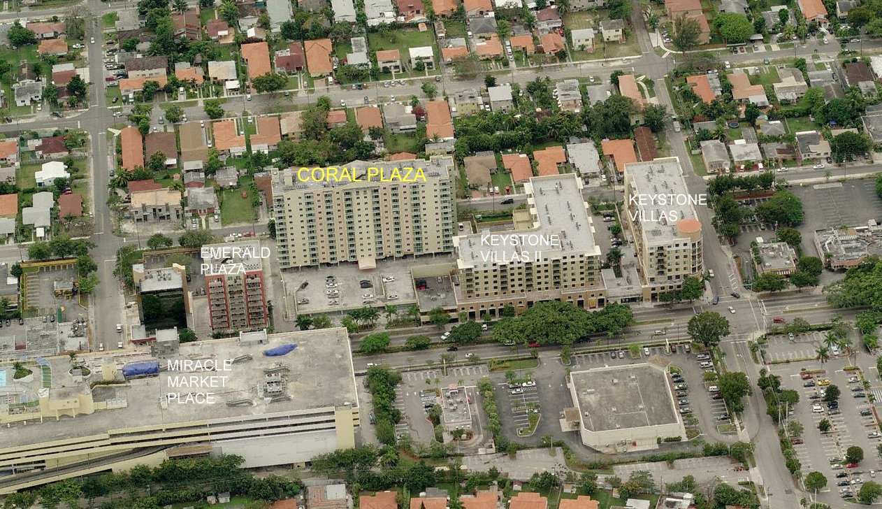 Aerial photo of Coral Plaza