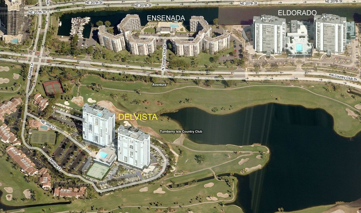 Aerial photo of Delvista Towers I & II