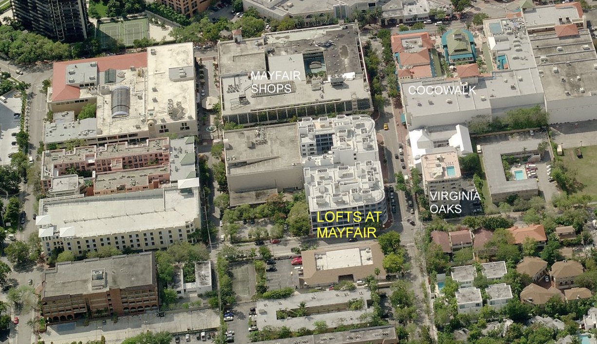 Aerial photo of Lofts at Mayfair