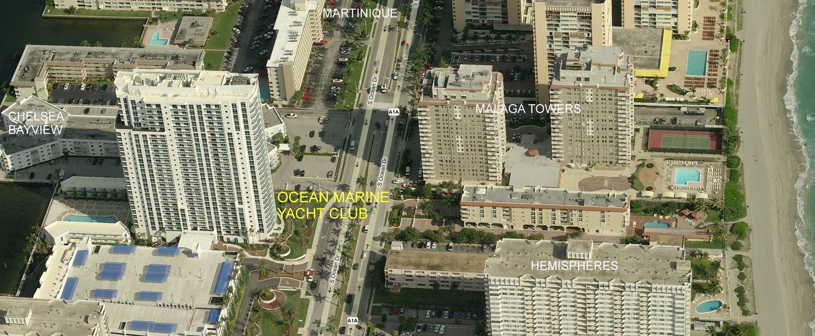 Aerial photo of Ocean Marine Yacht Club