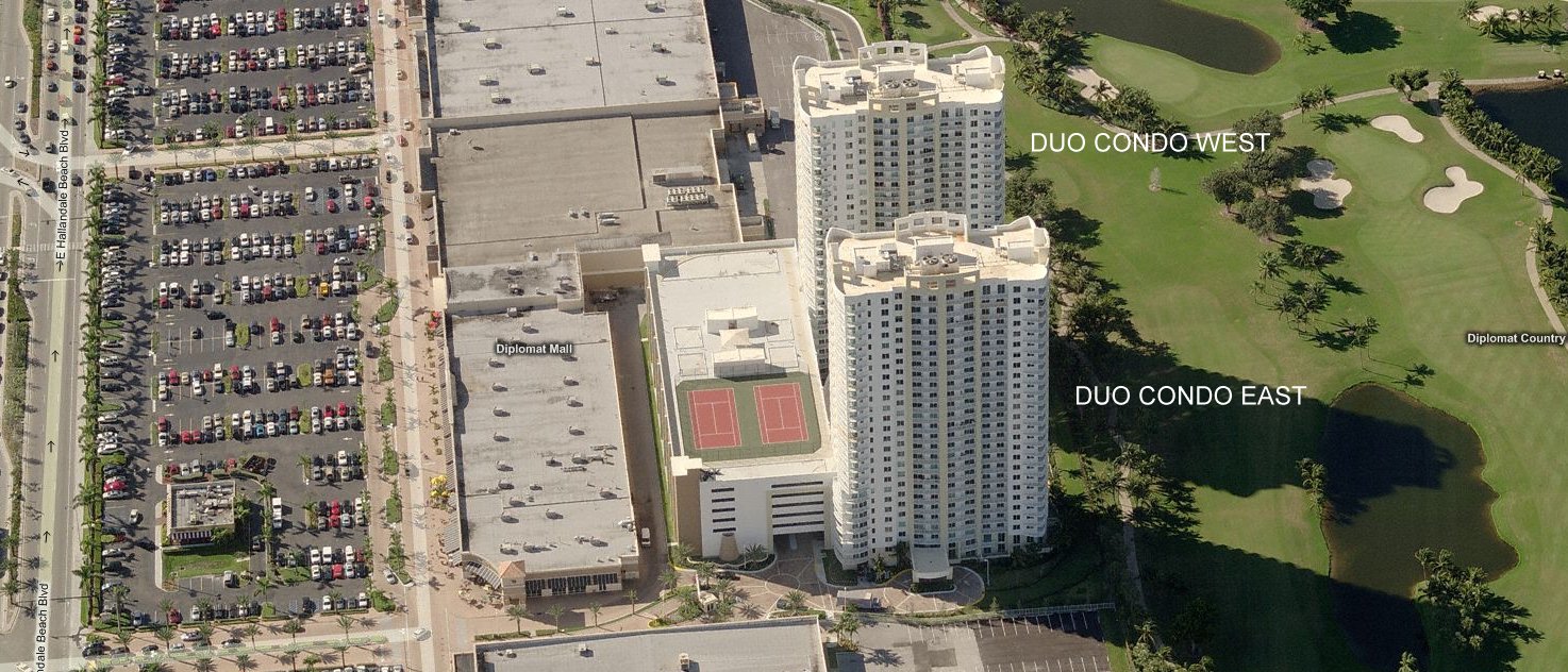 Aerial photo of Duo Condo East