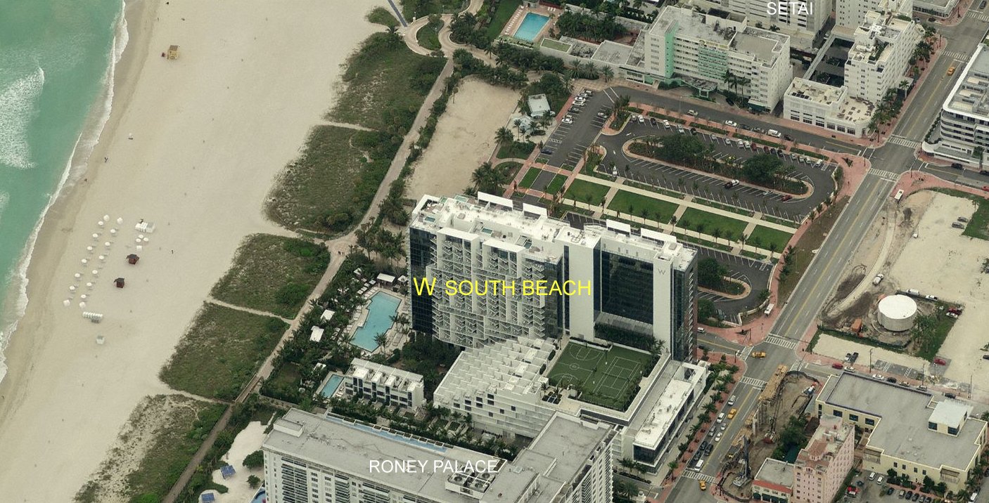 Aerial photo of W South Beach