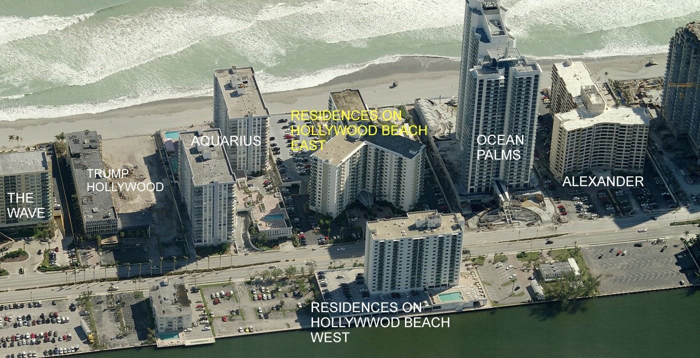 Aerial photo of Residences on Hollywood East