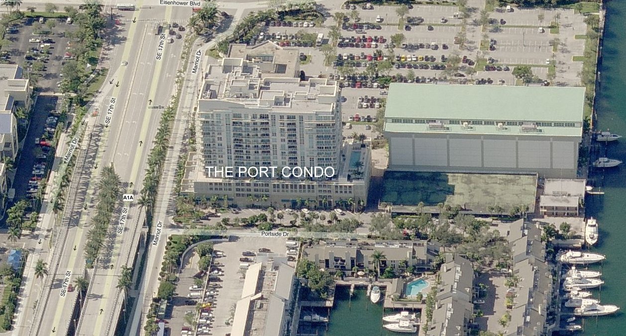 Aerial photo of Port Condo