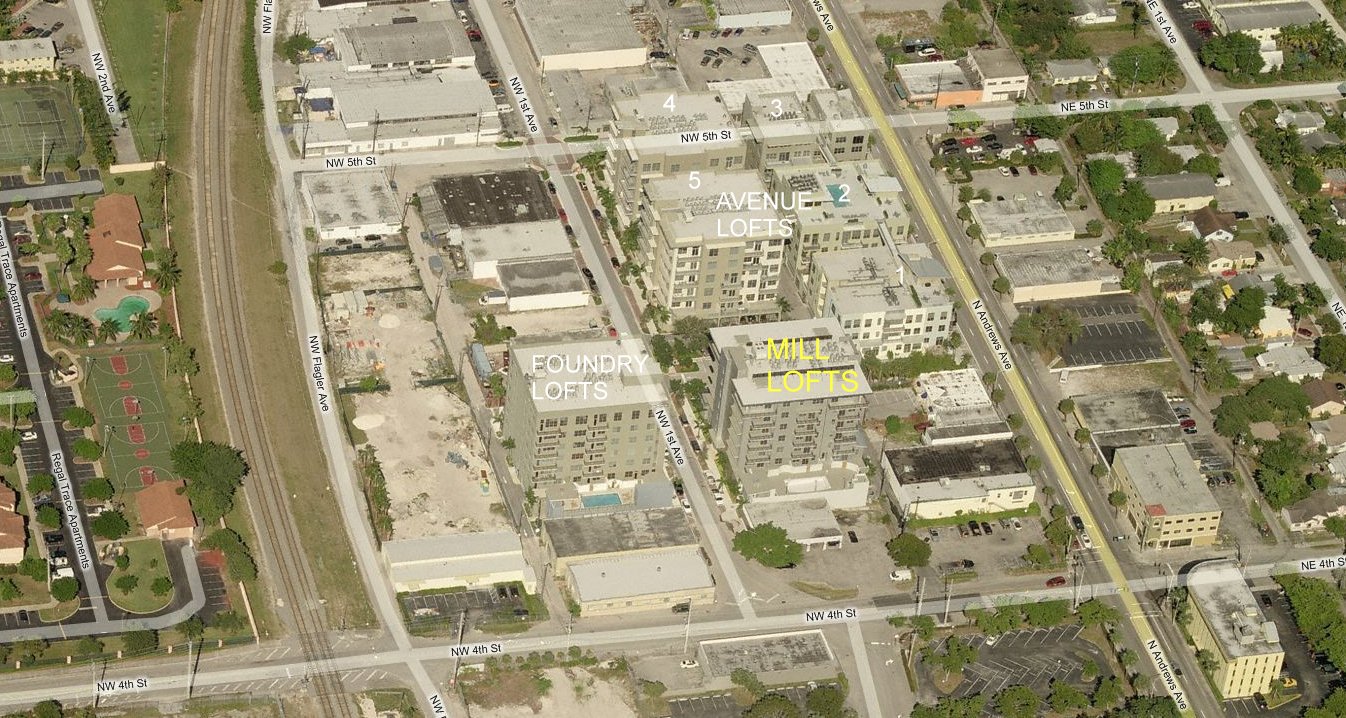 Aerial photo of Mill Lofts