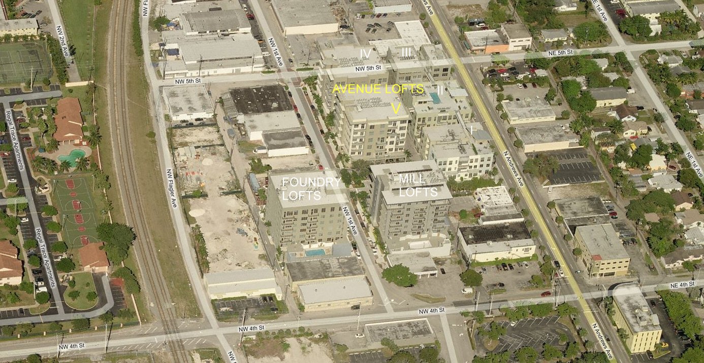 Aerial photo of Avenue Lofts V