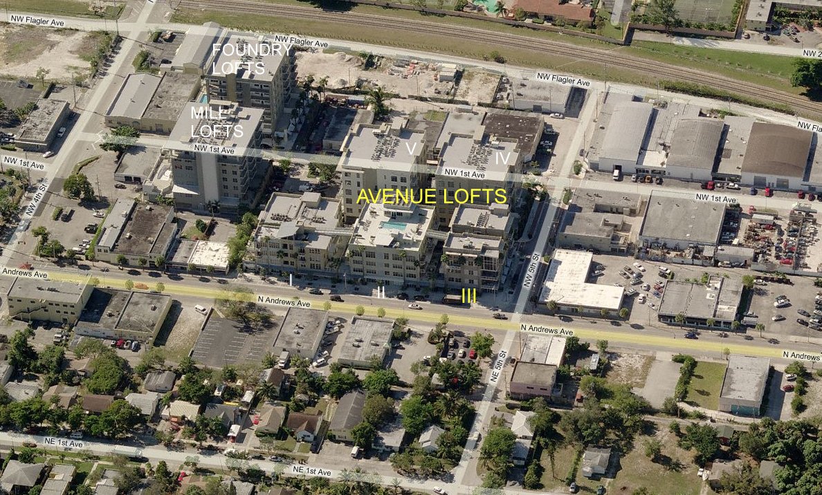 Aerial photo of Avenue Lofts III