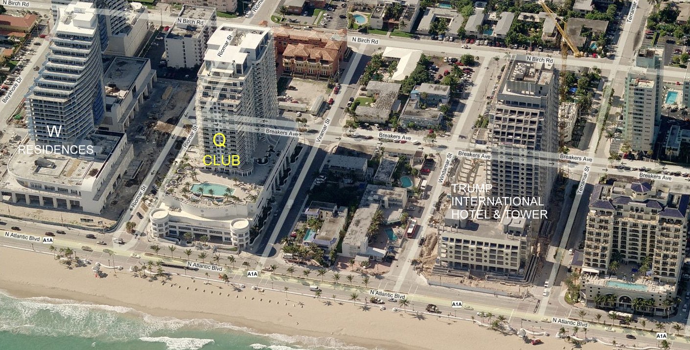 Aerial photo of Q Club