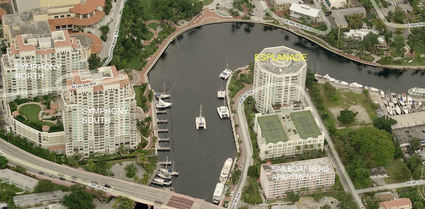 Aerial photo of Esplanade on the River