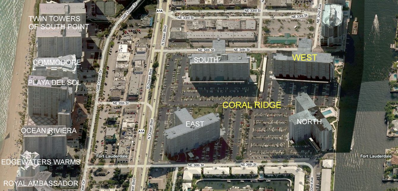 Aerial photo of Coral Ridge Towers (West)