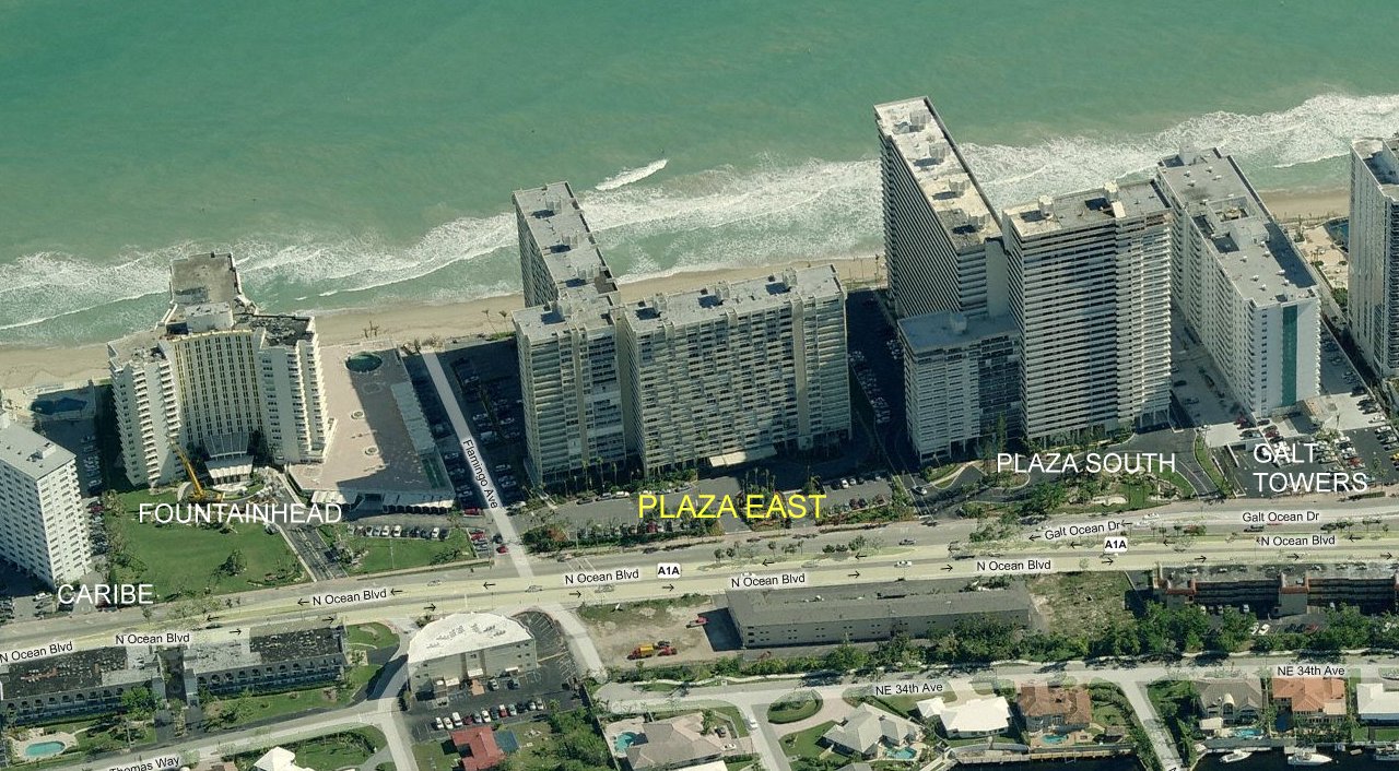 Aerial photo of Plaza East