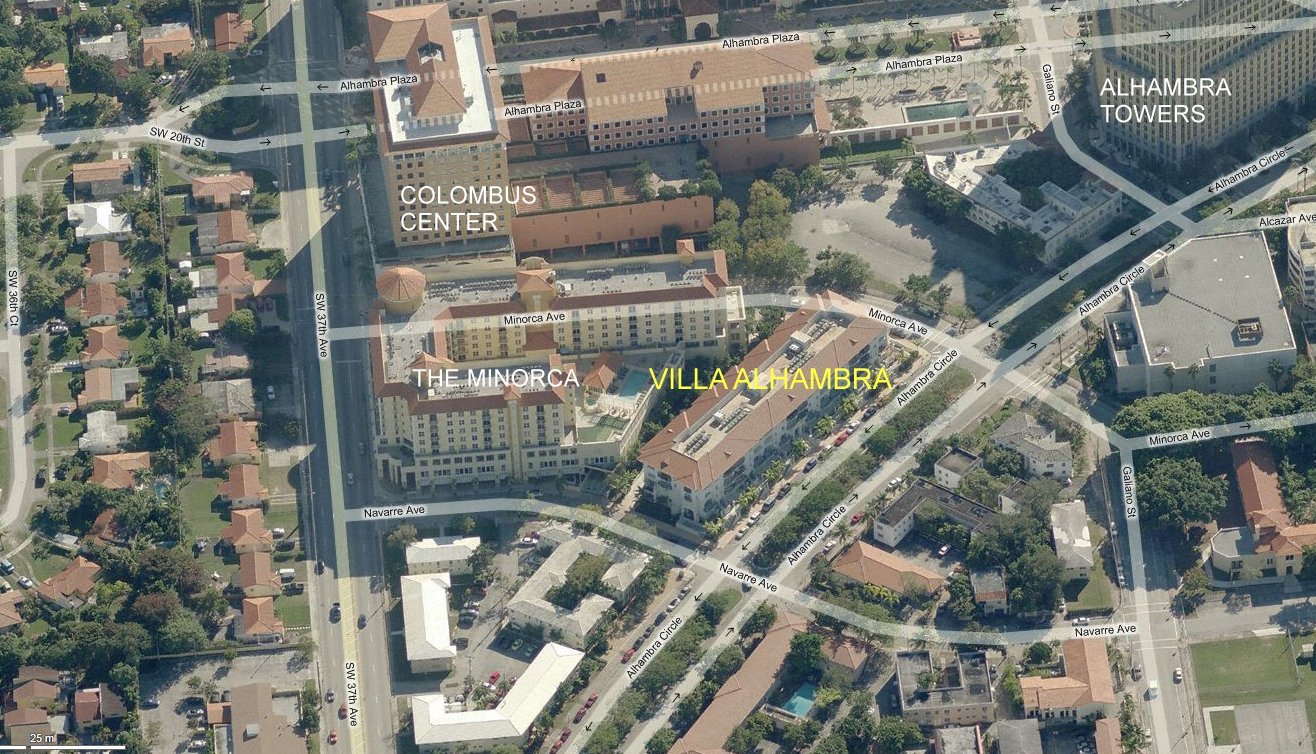 Aerial photo of Villa Alhambra