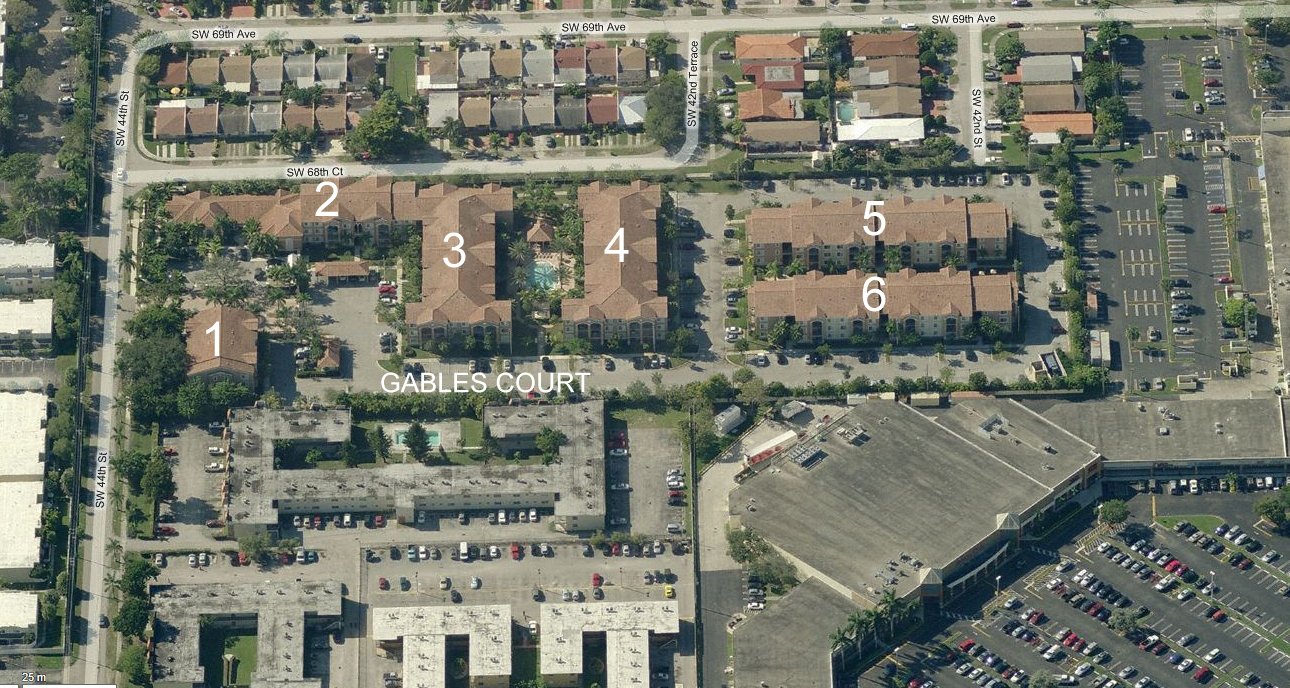 Aerial photo of Gables Court