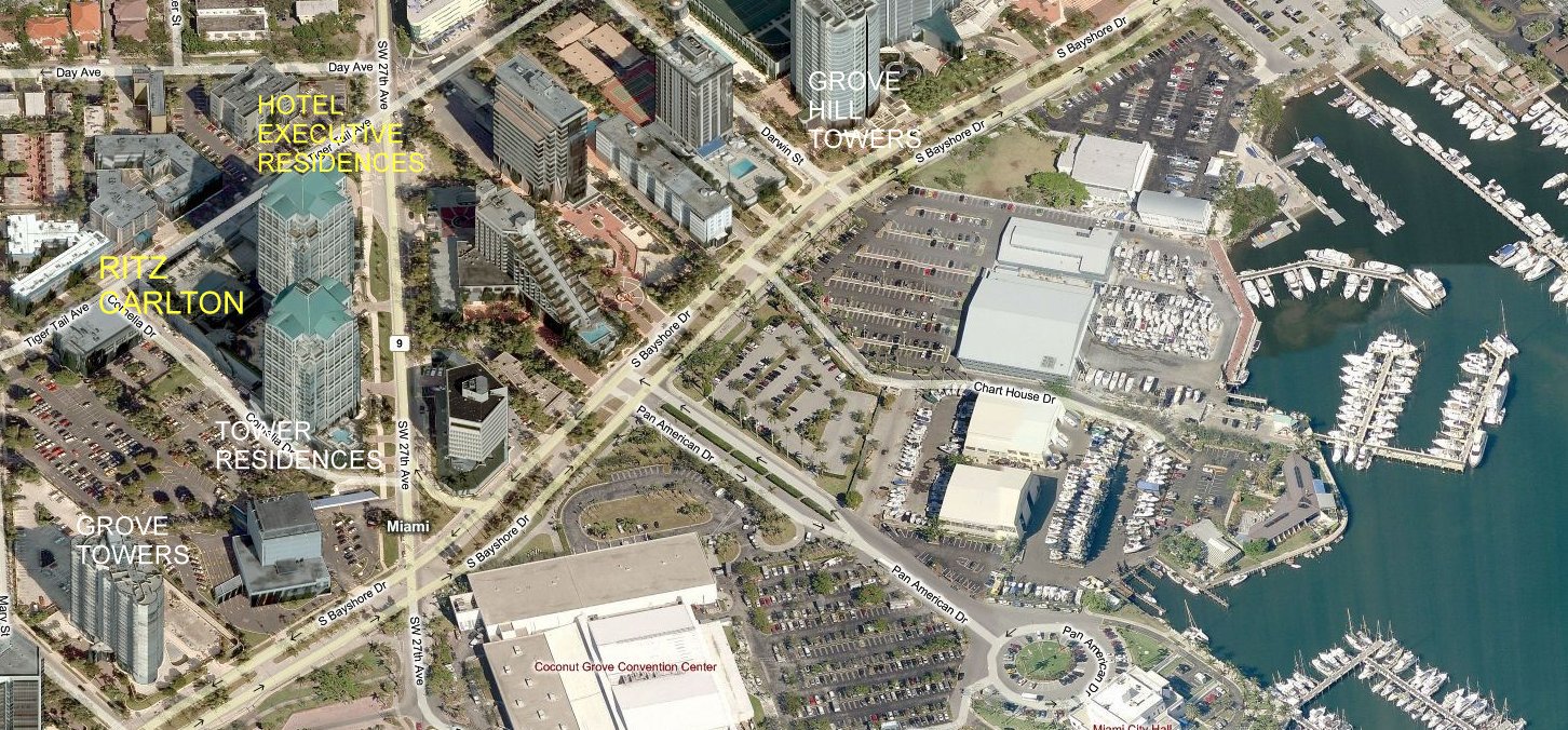 Aerial photo of Ritz Carlton Executive Residences