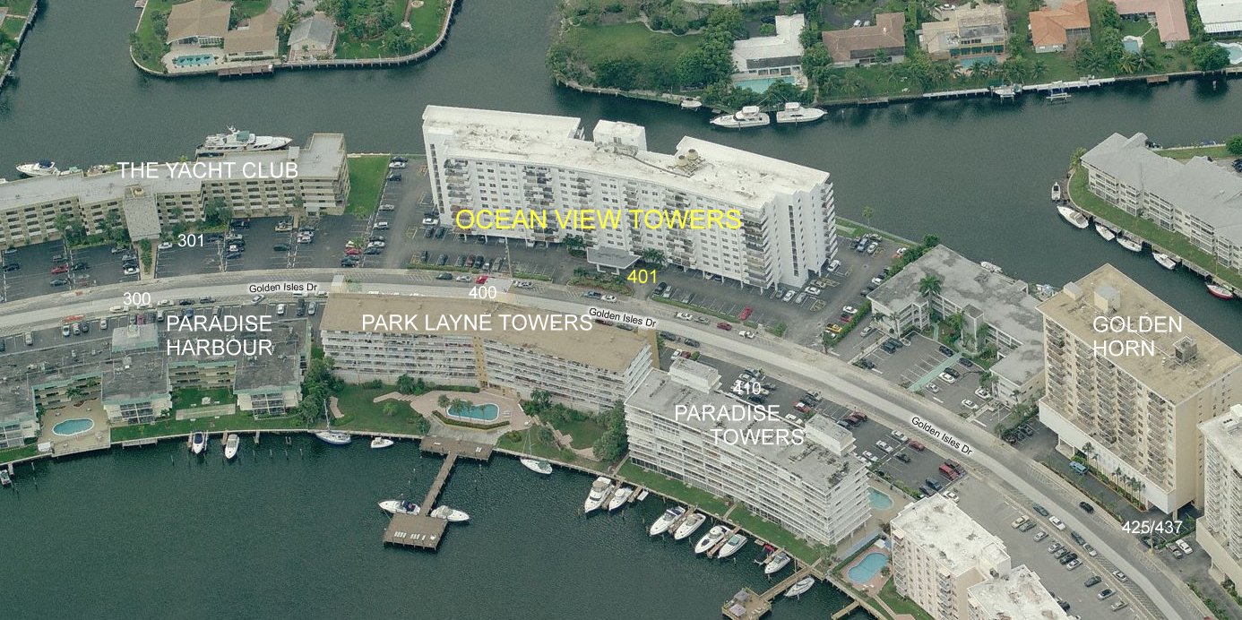 Aerial photo of Ocean View Towers