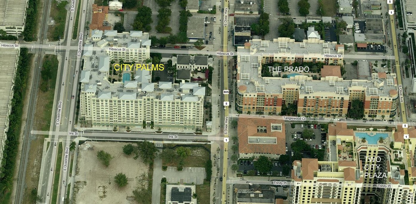 Aerial photo of City Palms