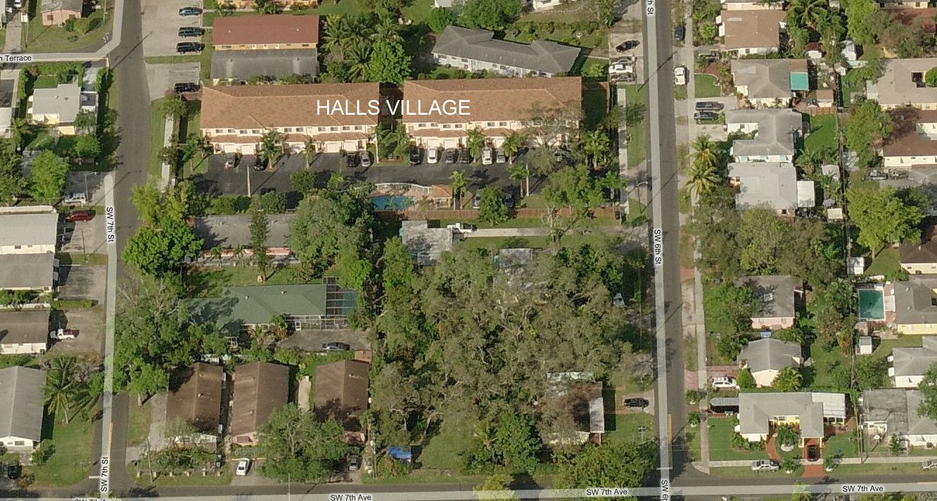 Aerial photo of Halls Village