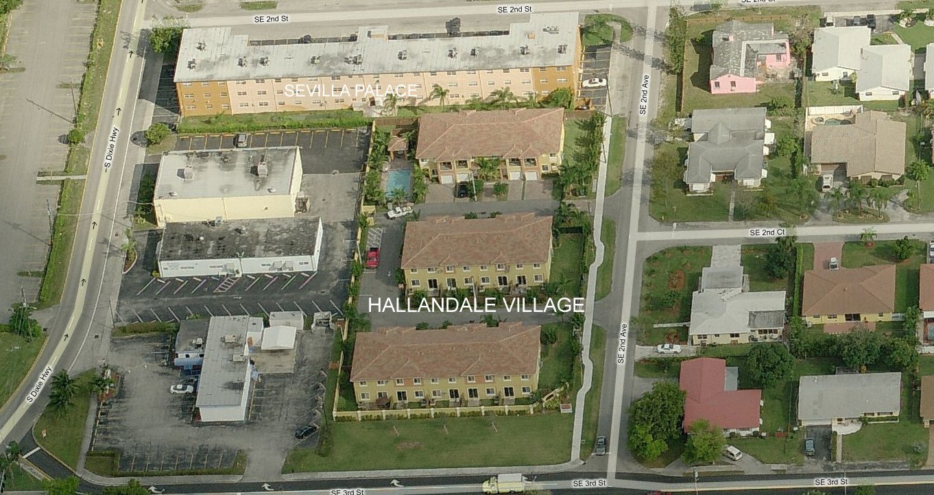 Aerial photo of Hallandale Village